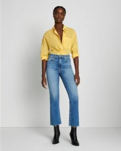 7 For All Mankind Luxe Vintage High Waist Slim Kick In Lyme