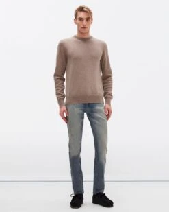 7 For All Mankind Cashmere Crew In Taupe -7 For All Mankind 055050f583bc91cb60d48b4605a53f03