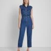 7 For All Mankind Denim Lustre Sleeveless Balloon Jumpsuit In Dark Indigo -7 For All Mankind 05a5477c25ce18a6cbd47ab9269e21e7