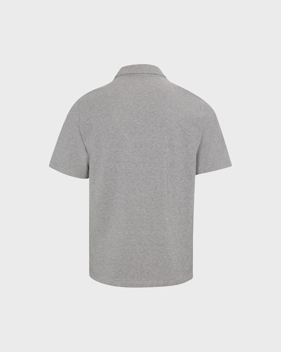 7 For All Mankind Pique Knit Polo In Heather Grey 10 7 For All Mankind Pique Knit Polo In Heather Grey - Image 8