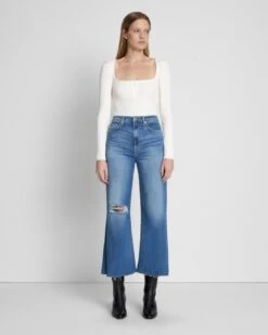 7 For All Mankind Luxe Vintage Ultra High Rise Cropped Jo In Lyme