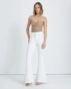 7 For All Mankind Mega Flare Jean In Clean White