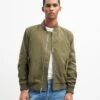 7 For All Mankind Tech Bomber Jacket In Military Green -7 For All Mankind 29986a17052460ea74064242e881baa7