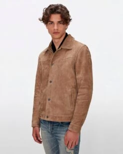 7 For All Mankind Suede Western Jacket In Bamboo -7 For All Mankind 2a865feb09c97b15ed87c314a1dc9bdd