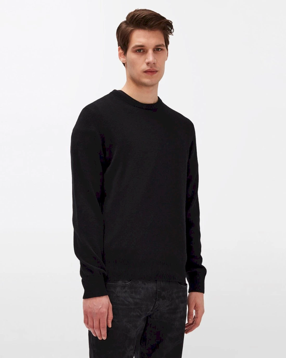 7 For All Mankind Cashmere Crew In Black 3 7 For All Mankind Cashmere Crew In Black