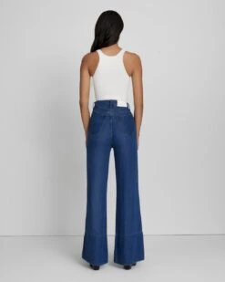 7 For All Mankind Denim Lustre Trouser In Dark Indigo -7 For All Mankind 2e4e8fd33d4cfc1c9e087ef5ed002a1b