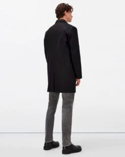 7 For All Mankind Wool Overcoat In Black -7 For All Mankind 34cca75a925cc95f3a2016538dd7def8