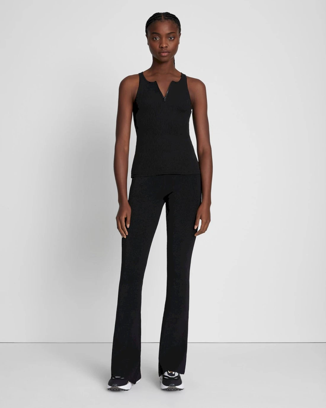 7 For All Mankind Quarter Zip Ribbed Tank In Moonless Night 4 7 For All Mankind Quarter Zip Ribbed Tank In Moonless Night - Image 2