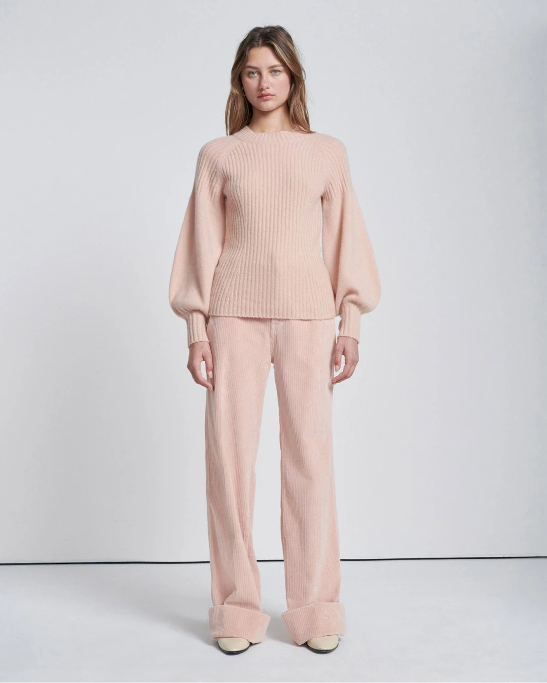 7 For All Mankind Lantern Sleeve Sweater In Blush 5 7 For All Mankind Lantern Sleeve Sweater In Blush - Image 3