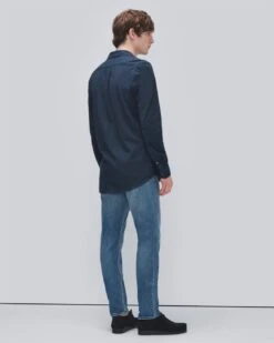 7 For All Mankind Pique Knit Button Down In Navy -7 For All Mankind 40089838191ec308b90e05f84c09bbb2