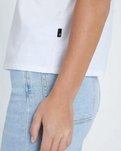 7 For All Mankind V-Neck Tee In White -7 For All Mankind 4579b07421b05acb5b524ad804db8588