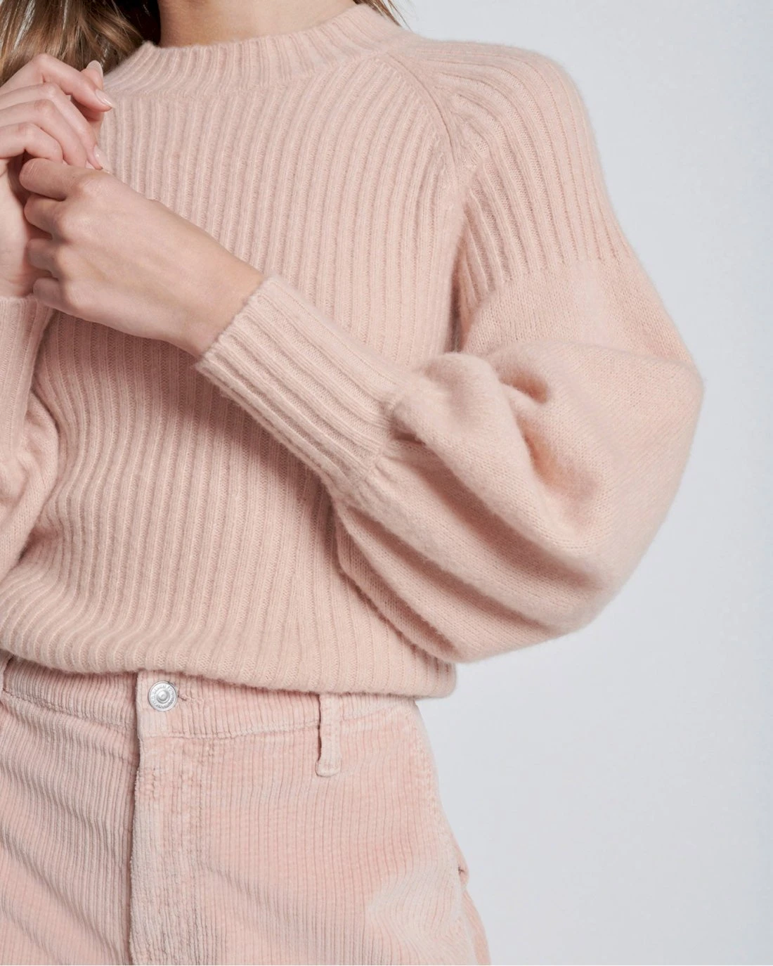 7 For All Mankind Lantern Sleeve Sweater In Blush 4 7 For All Mankind Lantern Sleeve Sweater In Blush - Image 2