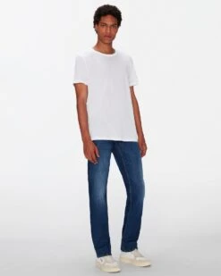 7 For All Mankind Featherweight Cotton Tee In White -7 For All Mankind 51ef16e54adafae06cfff6769f4e9343