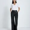 7 For All Mankind Faux Leather Easy Trouser In Black -7 For All Mankind 57ace8d0141213652b36db897b6a7c3f