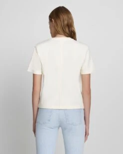 7 For All Mankind Everyday Crew Neck Tee In Antique White -7 For All Mankind 605f065a97105caa20baacb498476354