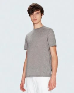 7 For All Mankind Cashmere Blend Tee In Grey Melange