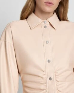 7 For All Mankind Faux Leather Cinched Waist Button Up Shirt In Nude 8 7 For All Mankind Faux Leather Cinched Waist Button Up Shirt In Nude -7 For All Mankind 64258da1357c416c9b1965ae7c889618