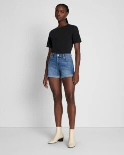 7 For All Mankind Broken Twill Mid Roll Short In Bright Light