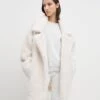 7 For All Mankind Shearling Cozy Coat In Ivory