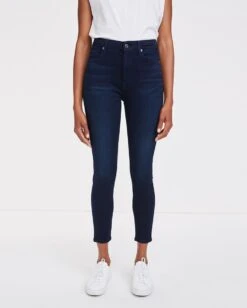 7 For All Mankind Slim Illusion High Waist Ankle Skinny In Twilight Blue -7 For All Mankind 6ea6e07f73d2d721aed15e4dd35a5730
