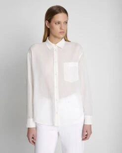 7 For All Mankind Classic Button Up Shirt In Optic White