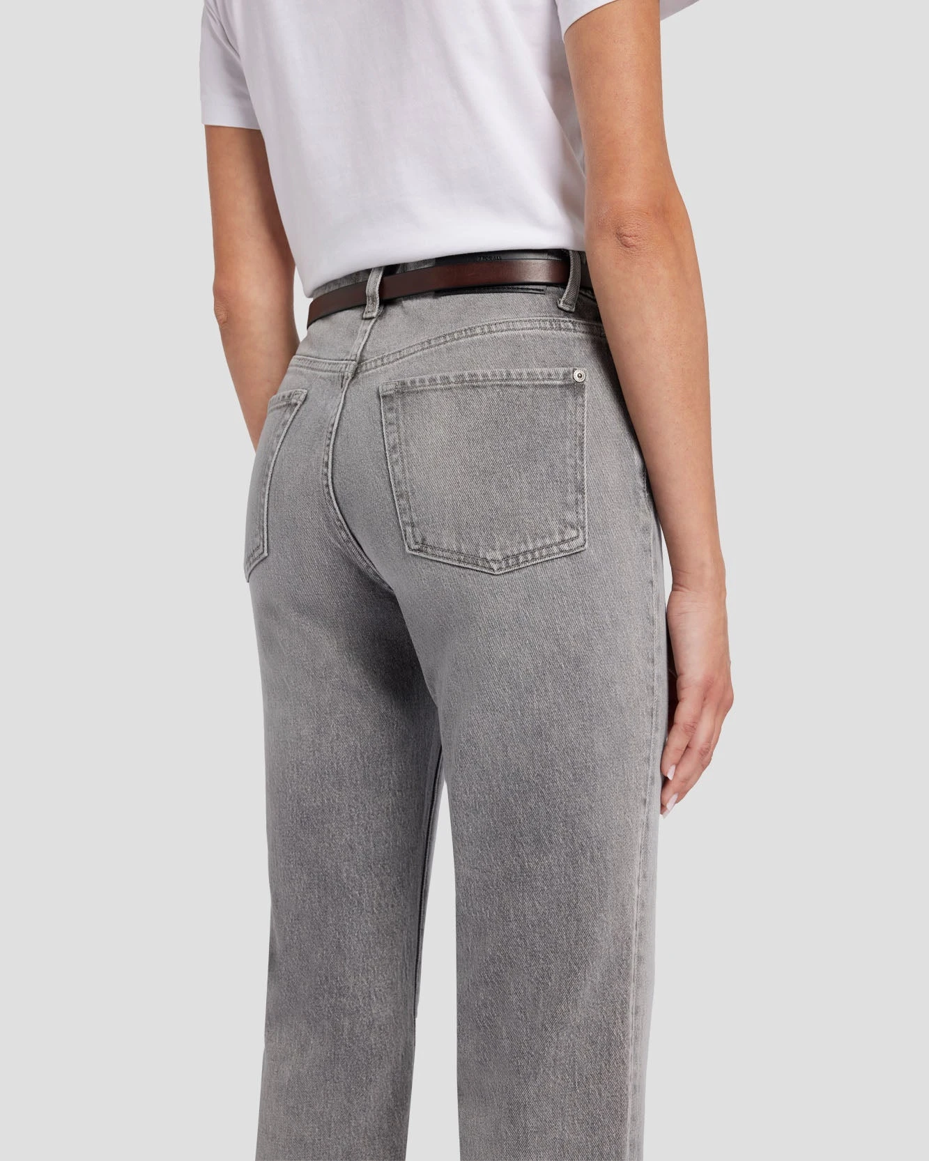 7 For All Mankind Skinny Leather Western Belt In Dark Brown 5 7 For All Mankind Skinny Leather Western Belt In Dark Brown - Image 3