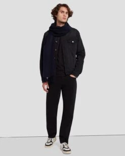 7 For All Mankind Cashmere Blend Scarf In Navy -7 For All Mankind 7A989406 NVY 3