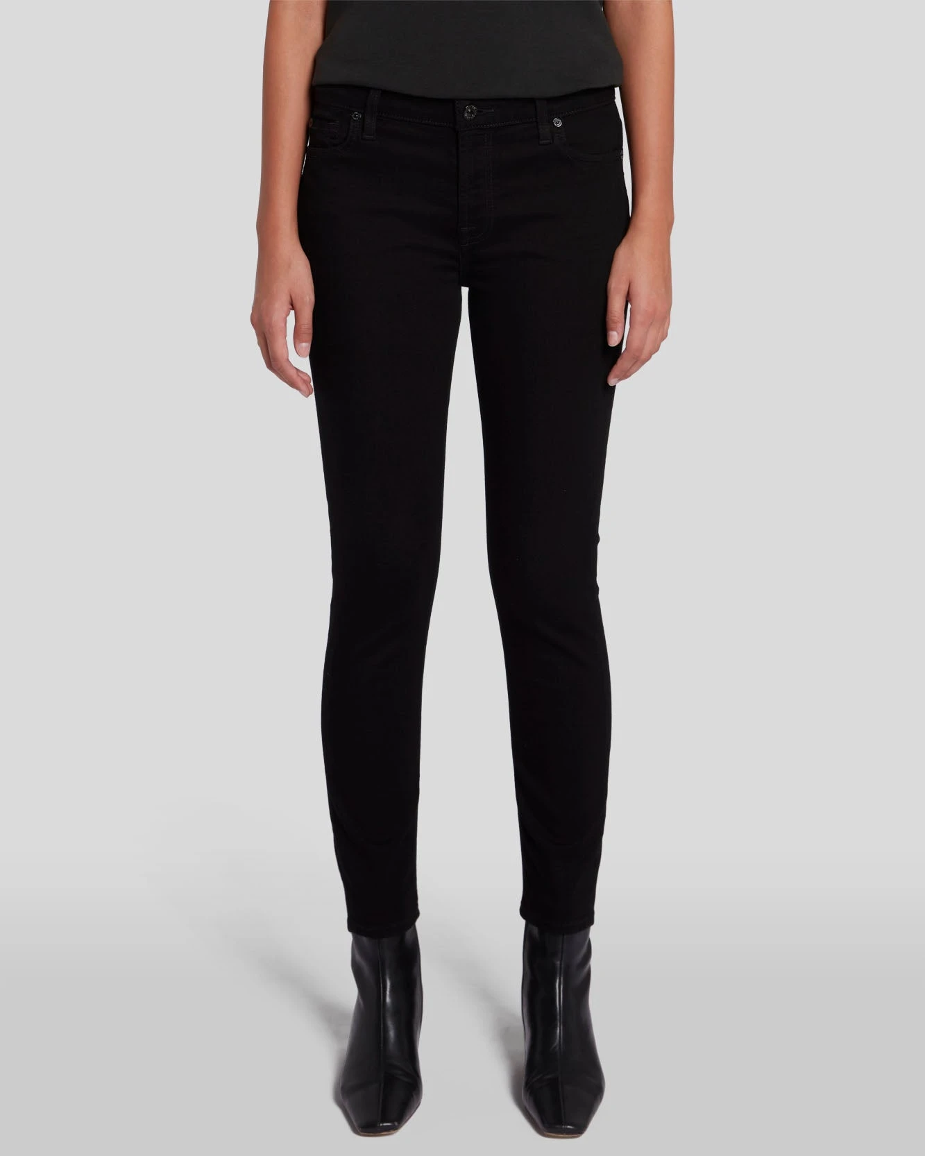 7 For All Mankind B(air) Ankle Skinny In Rinsed Black 4 7 For All Mankind B(air) Ankle Skinny In Rinsed Black - Image 2