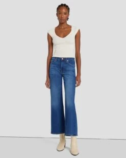 7 For All Mankind Slim Illusion Cropped Jo In Highline