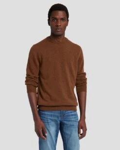 7 For All Mankind Cashmere Crew Sweater In Dapper Tan -7 For All Mankind 7M001209 DPT 5