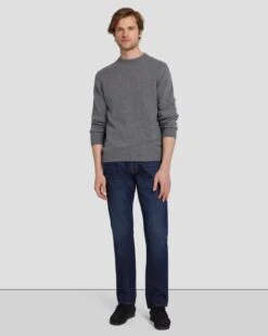 7 For All Mankind Cashmere Crew Sweater In Heather Grey -7 For All Mankind 7M001209 HEA 3