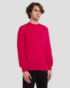 7 For All Mankind Cashmere Crew Sweater In Raspberry