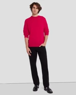 7 For All Mankind Cashmere Crew Sweater In Raspberry -7 For All Mankind 7M001209 RBR 6