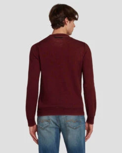 7 For All Mankind Merino Wool Sweater In Mulberry -7 For All Mankind 7M001M16 MYB 4
