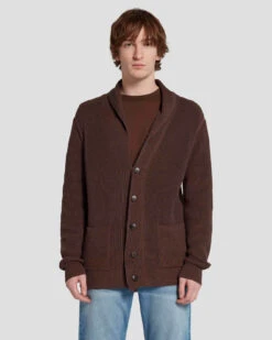 7 For All Mankind Shawl Cardigan In Chestnut -7 For All Mankind 7M003Y34 CTT 1