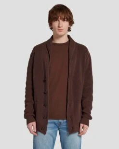 7 For All Mankind Shawl Cardigan In Chestnut