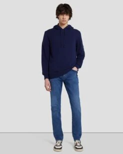 7 For All Mankind Cashmere Hoodie In Navy -7 For All Mankind 7M209209 NVY 3