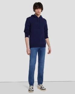 7 For All Mankind Cashmere Hoodie In Navy -7 For All Mankind 7M209209 NVY 6