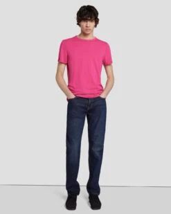 7 For All Mankind Featherweight Tee In Raspberry -7 For All Mankind 7M211P11 RBR 6