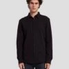 7 For All Mankind Pique Knit Button Down In Black -7 For All Mankind 7M260340 BLK 1