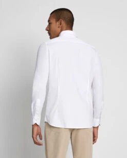 7 For All Mankind Long Sleeve Poplin Shirt In White -7 For All Mankind 7M543M21 WHT 4