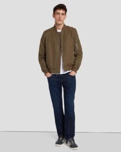 7 For All Mankind Tech Bomber Jacket In Army -7 For All Mankind 7M907Q32 ARM 6