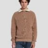7 For All Mankind Half Zip Sweater In Sand -7 For All Mankind 7MHZMK03 SOW 1