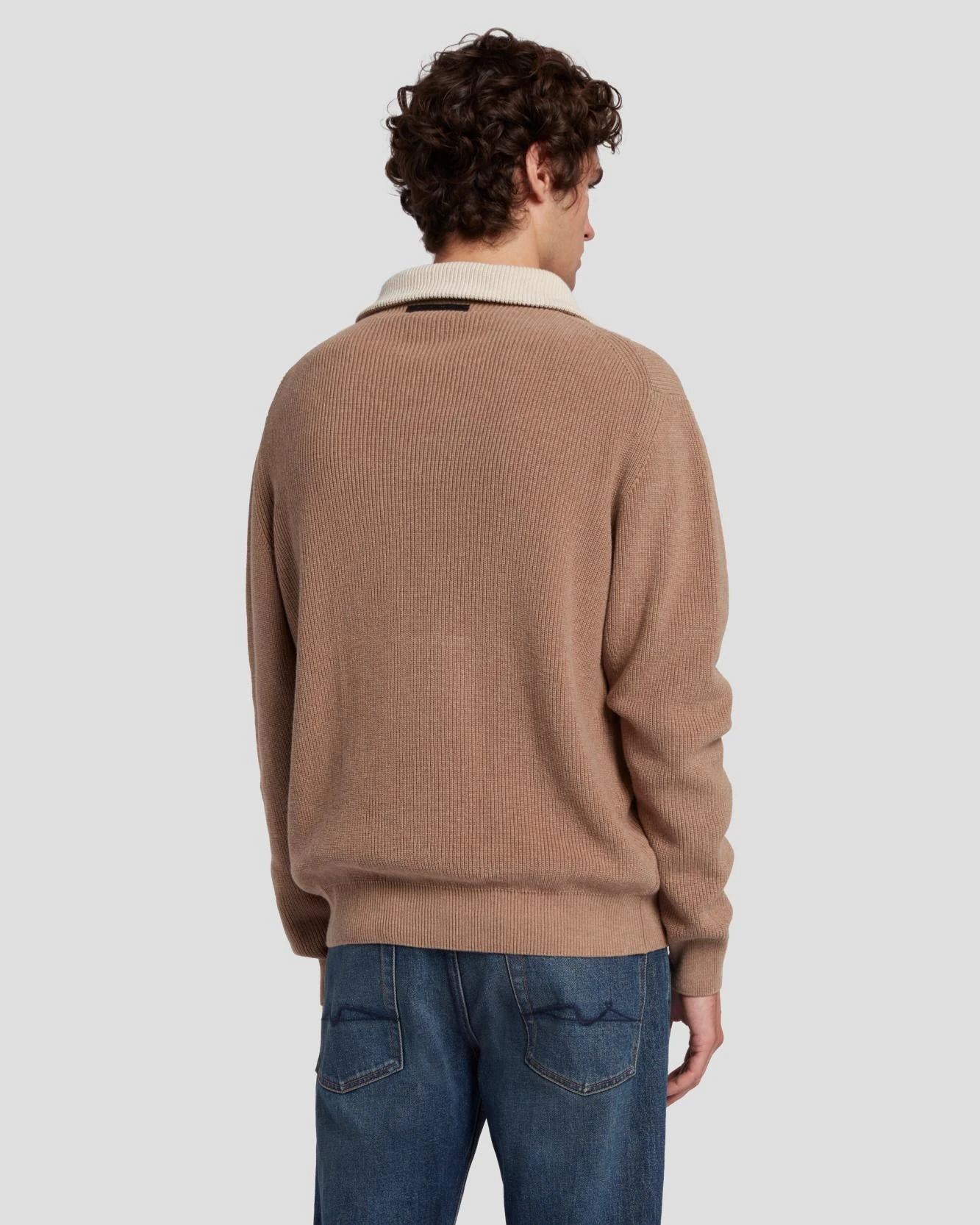 7 For All Mankind Half Zip Sweater In Sand 6 7 For All Mankind Half Zip Sweater In Sand - Image 4