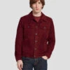 7 For All Mankind Suede Western Jacket In Burgundy -7 For All Mankind 7MSEMH20 BDY 1
