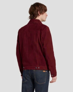 7 For All Mankind Suede Western Jacket In Burgundy -7 For All Mankind 7MSEMH20 BDY 4