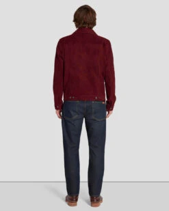 7 For All Mankind Suede Western Jacket In Burgundy -7 For All Mankind 7MSEMH20 BDY 6