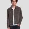 7 For All Mankind Suede Western Jacket In Dusty Grey -7 For All Mankind 7MSEML01 DTG 1