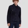 7 For All Mankind Suede Trucker In Navy -7 For All Mankind 7MSEML01 NVY 1