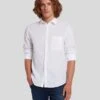 7 For All Mankind Linen Blend Button Up Shirt In White -7 For All Mankind 7MSFMH31 WHT 1